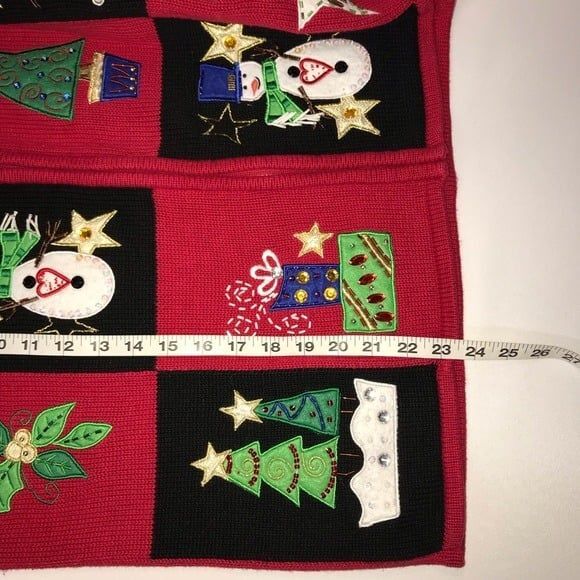 Carly St. Claire Vintage Embroidered Beaded Christmas Sweater Sz. XL - Picture 9 of 11